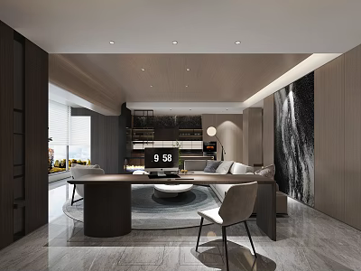 Modern Living Room Interior Design With Sofa Coffee Table And Wall Art 3d model