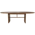 Modern Round Wooden Dining Table With Smooth Surface And Sturdy Support Base 3d model