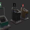 Electronic Waste Bins Smart Recycling Sorting With Different Colored Symbols For Organic Battery Plastic