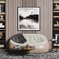 Modern Lazy Sofa Lazy Sofa Coffee Table Combination 3d model