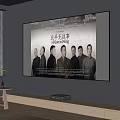 Large Screen Television With Projector Displaying Movie Poster And Characters In Modern Living Room
