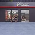 Modern Bubble Tea Shop Interior With Tables Chairs And Drink Display Signboard