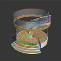 Modern Spiral Staircase Design Featuring Wooden Steps And Transparent Glass Railings