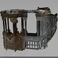 Intricate Architectural Model With Carved Columns Balcony And Ornamental Details