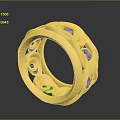 Elegant Golden Ring With Intricate Twisted Design And Diamond Accents For Fashion