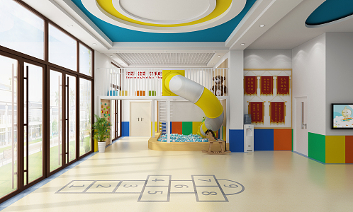 Modern Kindergarten Hall 3d model