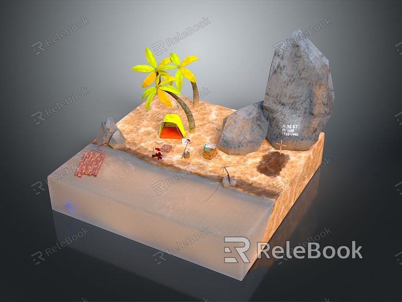 Seaside Holiday Beach Scene Sun Umbrella Beach Leisure Holiday Paradise Holiday Island Holiday Island Island model