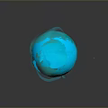3D Rendered Transparent Blue Globe With Surrounding Halos And Reflective Base