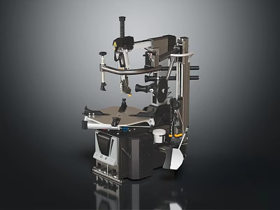 Industrial Mechanical Equipment Featuring Adjustable Arms Control Panel And Stable Platform 3d model