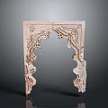 Carved Stone Arch Architectural Component With Intricate Patterns And Traditional Design 3d model