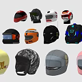 Collection Of Different Helmets Featuring Racing Cartoon Camo And Pink Styles