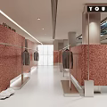 Modern Clothing Store Interior With Mannequins Display Tables Clothing Racks And Bright Lighting