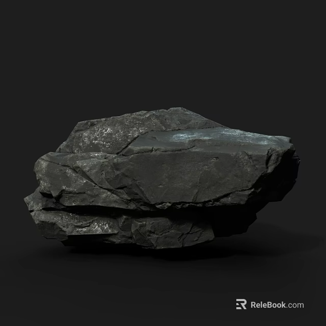 Natural Stone and Wood Decorative Piece with Textured Surface and Solid Structure 3d model