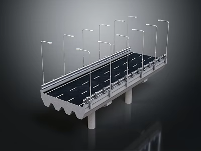 Sturdy Industrial Structural Platform With Multiple Metal Brackets And Black Surface 3d model