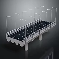 Sturdy Industrial Structural Platform With Multiple Metal Brackets And Black Surface