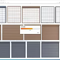 Various Window Roller Shutter Styles With Different Colors And Patterns 3d model
