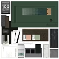 Interior Design Material Samples With Color Swatches Wood Textures Stone And Sketches