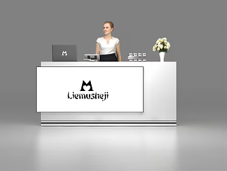 Modern reception desk 3d model