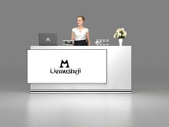 Modern reception desk 3d model