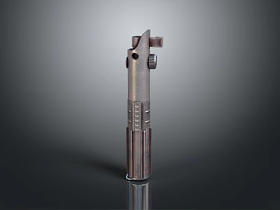 Shiny Metal Cylindrical Mechanical Component With Textured Surface And Protruding Knob 3d model
