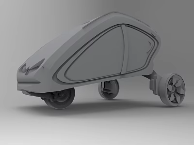 Futuristic Concept Car With Streamlined Gray Body Design And Modern Wheels 3d model