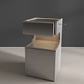 Modern Mall Counter With Silver Metal Frame LED Lighting And Open 3d model