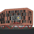 modern library building 3d model