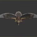 Majestic Eagle With Spread Wings Sharp Talons And Detailed Feathers Flying Against Gray Background