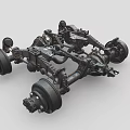 Commercial Vehicle Chassis With Heavy Duty Axles Suspension System Mechanical Components And Wheels