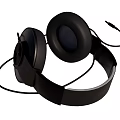 Black Wired Over Ear Headphones With Comfortable Ear Cushions And Adjustable Headband