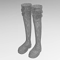 Stylish Mesh Knee High Boots For Daily Wear With Buckle Details