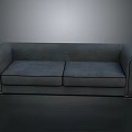 Gray Upholstered Two Seater Sofa With Curved Armrests And Modern Design