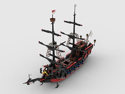 LEGO toy building blocks pirate ship sailing ship 3d model