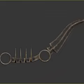 Sharp Curved Blade Weapon With Ringed Handle And Metallic Reflective Surface