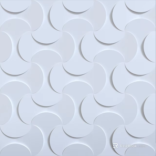 White Decorative Wall With Regularly Arranged Semicircular Geometric Patterns Creating 3D Textured Surface Design 3d model
