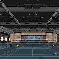 Modern Badminton Hall 3d model