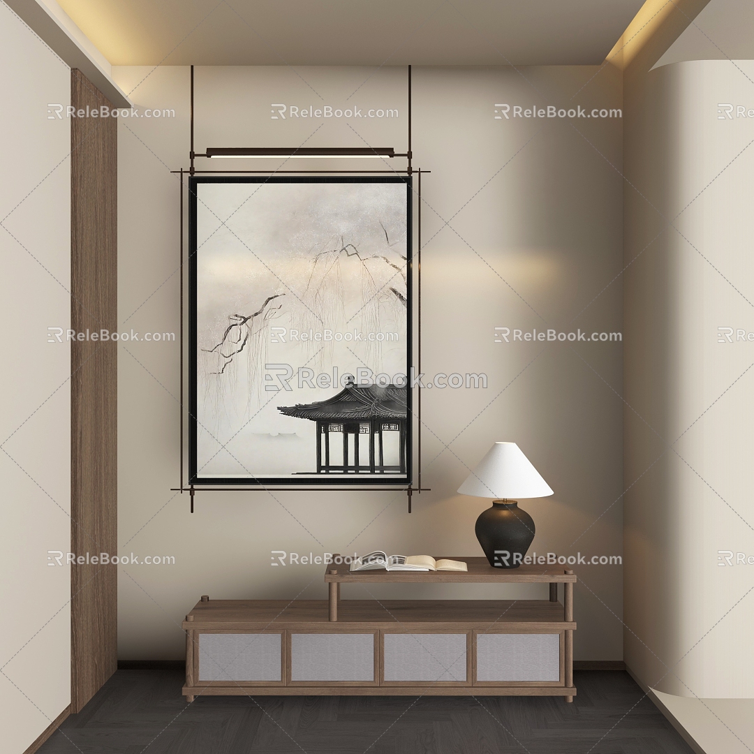 New Chinese Architecture Hanging Painting model