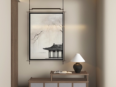 New Chinese Architecture Hanging Painting model