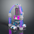 Modern Household Decorative Item With Stacked Layers And Purple Blue Lights