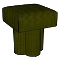 Clover Modern Fabric Stool Square Stool Sofa Stool Low Stool Fleece Ottoman 3d model