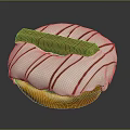 Delicious Donut With White Frosting Brown Stripes And Chocolate Stick Decoration