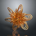 Golden Spiral Flower Shaped Decorative Home Decor Ornament For Modern Interior Styling