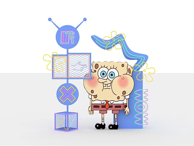 Modern Meichen Spongebob Photo Guide Ocean 3d model