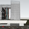 Modern Commercial Complex Featuring High Rise Buildings Open Plaza And Central Courtyard
