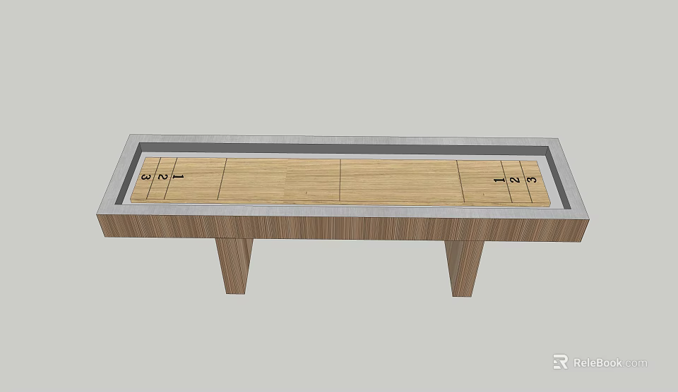 Sports Equipment Wooden Long Table With Scoring Markers And Durable Design 3d model 