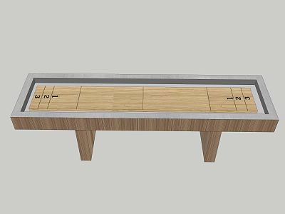 Sports Equipment Wooden Long Table With Scoring Markers And Durable Design 3d model
