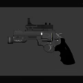 Tactical Revolver With Scope Flashlight Attachment Black Grip Modern Design
