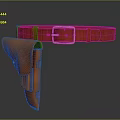 Man Equipped With Durable Orange Leather Belt And Matching Holster Accessory