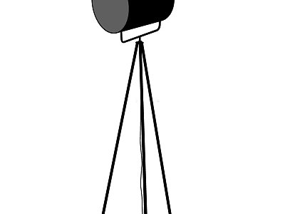 Modern Floor Lamp With Tripod Stand Round Shade And Stable Base For Living Room 3d model