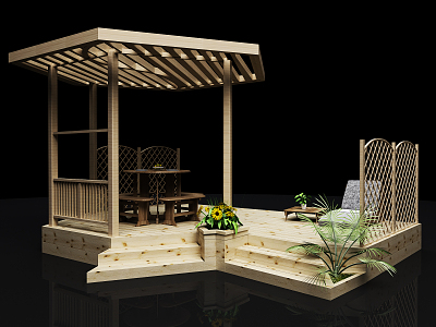 American Style Gazebo Casual Gazebo 3d model